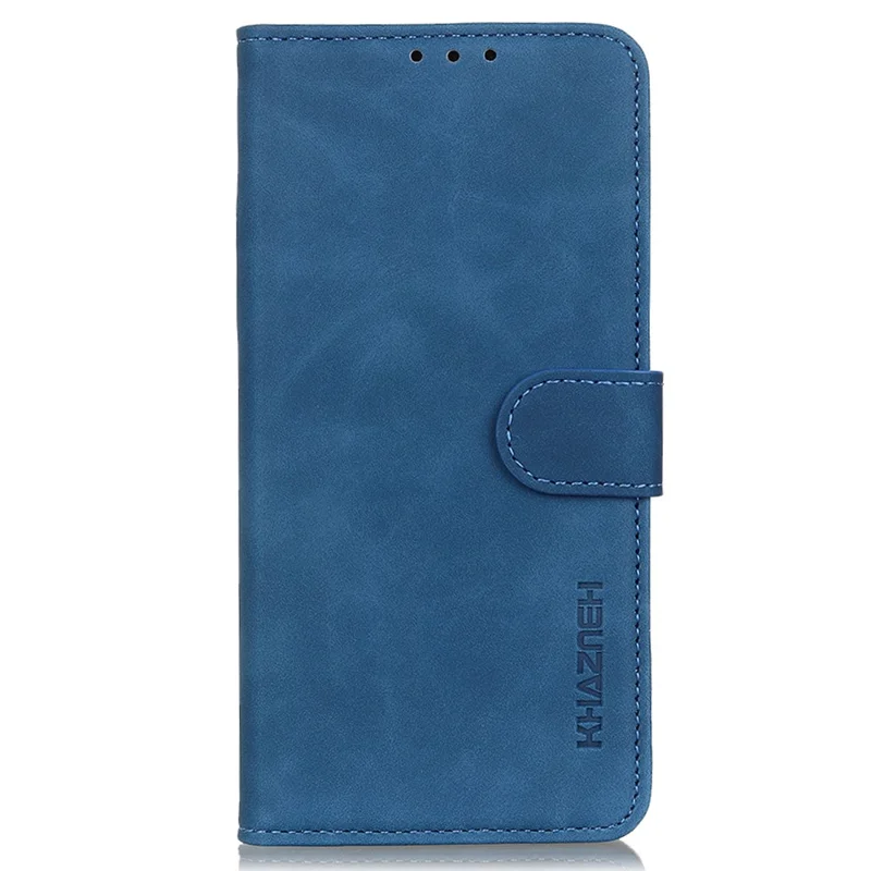 KHAZNEH Pour Oppo A38 4G Étui Anti-Rayures Texture Rétro Support Housse en Cuir - Bleu