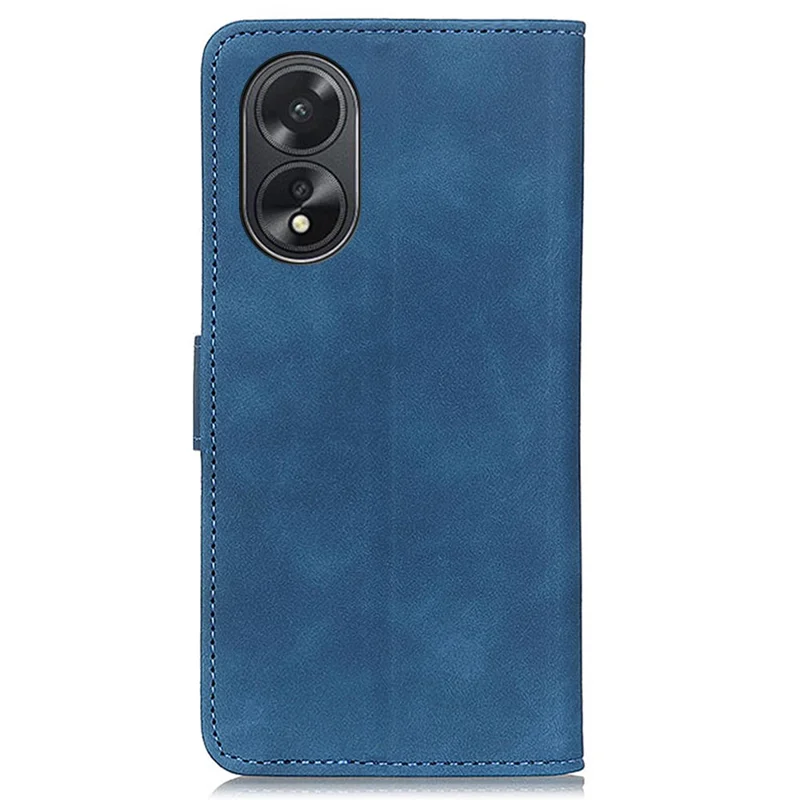 KHAZNEH Pour Oppo A38 4G Étui Anti-Rayures Texture Rétro Support Housse en Cuir - Bleu