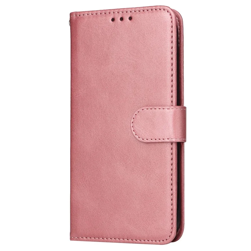 For Huawei Mate 60 Case Calf Texture Wallet Stand PU Leather Slim-fit Phone Cover - Pink