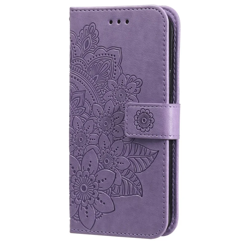 For Huawei Mate 60 Case Floral Pattern PU Leather Wallet Stand Phone Cover - Purple