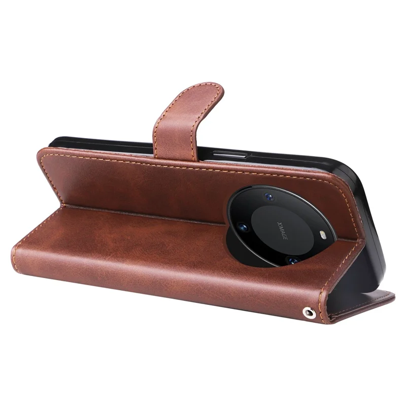 للهواوي Mate 60 غطاء جراب واقٍ من الخدوش مع جيب بسحّاب ومحفظة وحامل للكمبيوتر اللوحي - بني