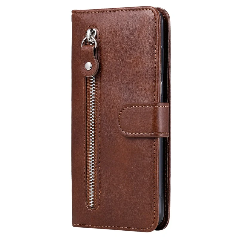 للهواوي Mate 60 غطاء جراب واقٍ من الخدوش مع جيب بسحّاب ومحفظة وحامل للكمبيوتر اللوحي - بني