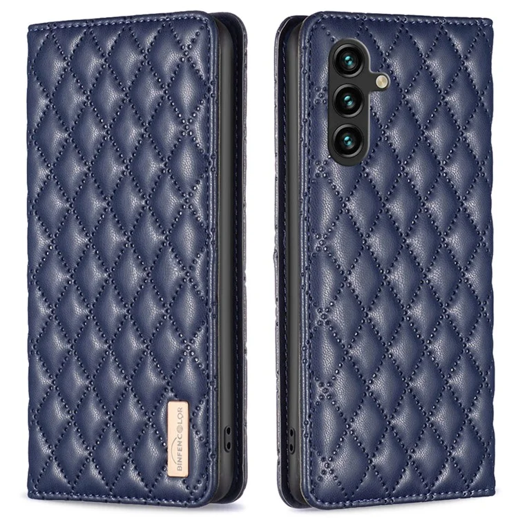 BINFEN COLOR BF Style-16 For Samsung Galaxy A05s 4G Case Lederhülle Handy-Ständer Abdeckung - Blau