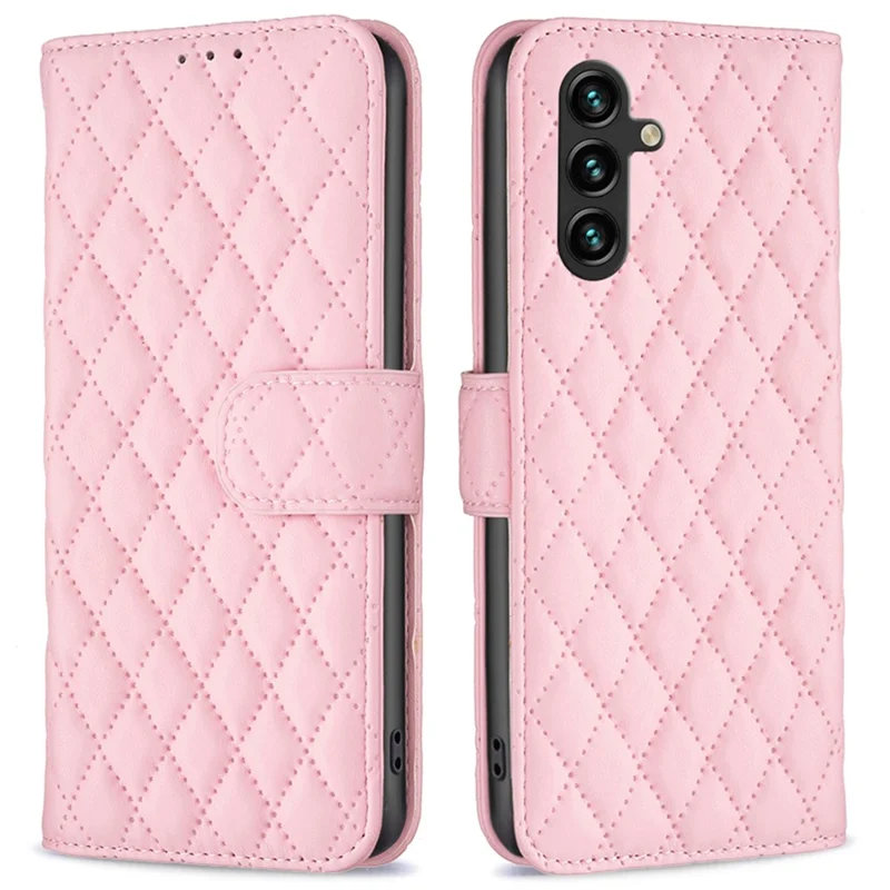 BINFEN COLOR BF Style-14 for Samsung Galaxy A05s 4G Case Imprinted Wallet Stand Leather Phone Cover - Pink