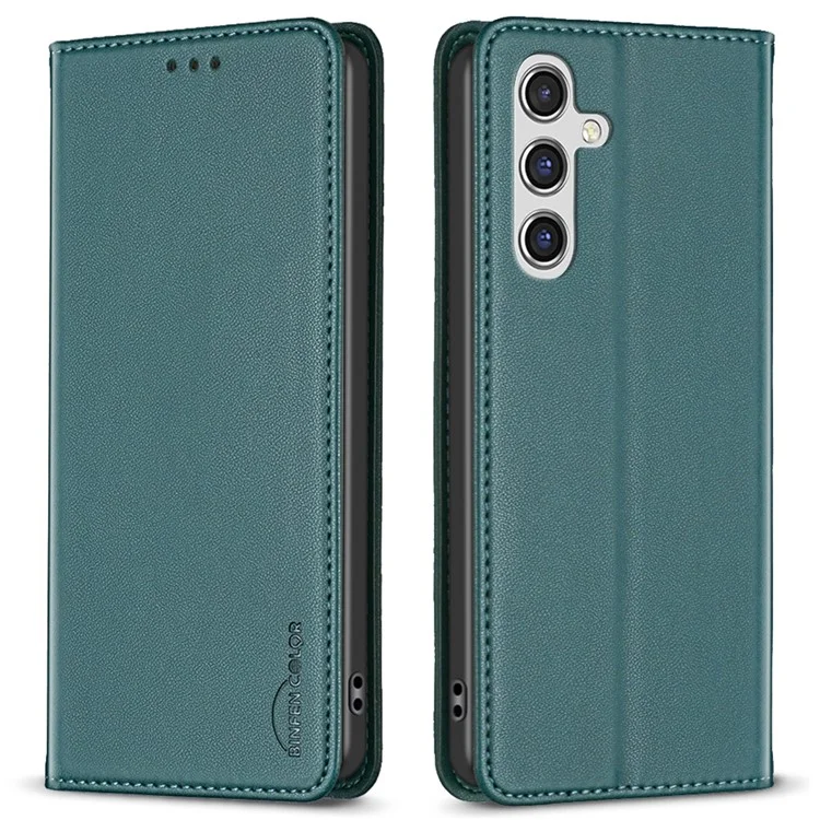 BINFEN COLOR BF18 для Samsung Galaxy A05s 4G Чехол Держатель для карт Чехол-книжка из ПУ-кожи со стойкой - Зеленый