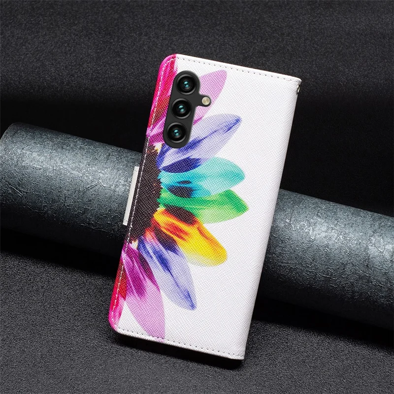 PU Leather Phone Cover for Samsung Galaxy A05s 4G Case with Wallet Stand - Sunflower