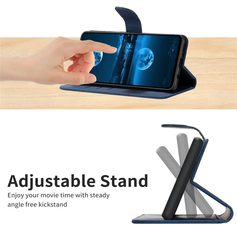 HT05 Per Samsung Galaxy A05s 4G Case PU Pelle Portafoglio Impresso Linea Cover per Telefono - Blu