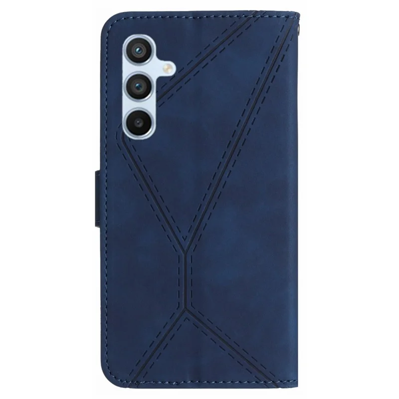 HT05 Per Samsung Galaxy A05s 4G Case PU Pelle Portafoglio Impresso Linea Cover per Telefono - Blu