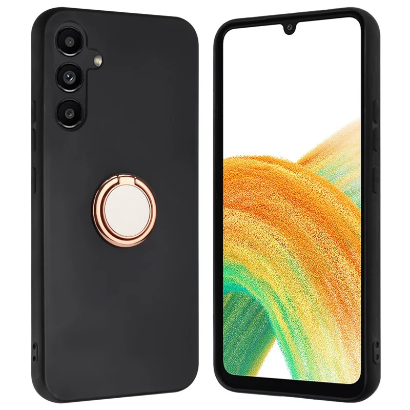 Coque Pour Samsung Galaxy A05s 4G Matte TPU Protective Phone Cover avec Anneau Kickstand - Or Rose