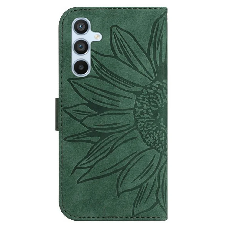 HT04 für Samsung Galaxy A05s 4G Abdeckung Bedrucktes Wallet Stand Ledertelefongehäuse mit Handschlaufe - Dunkelgrün