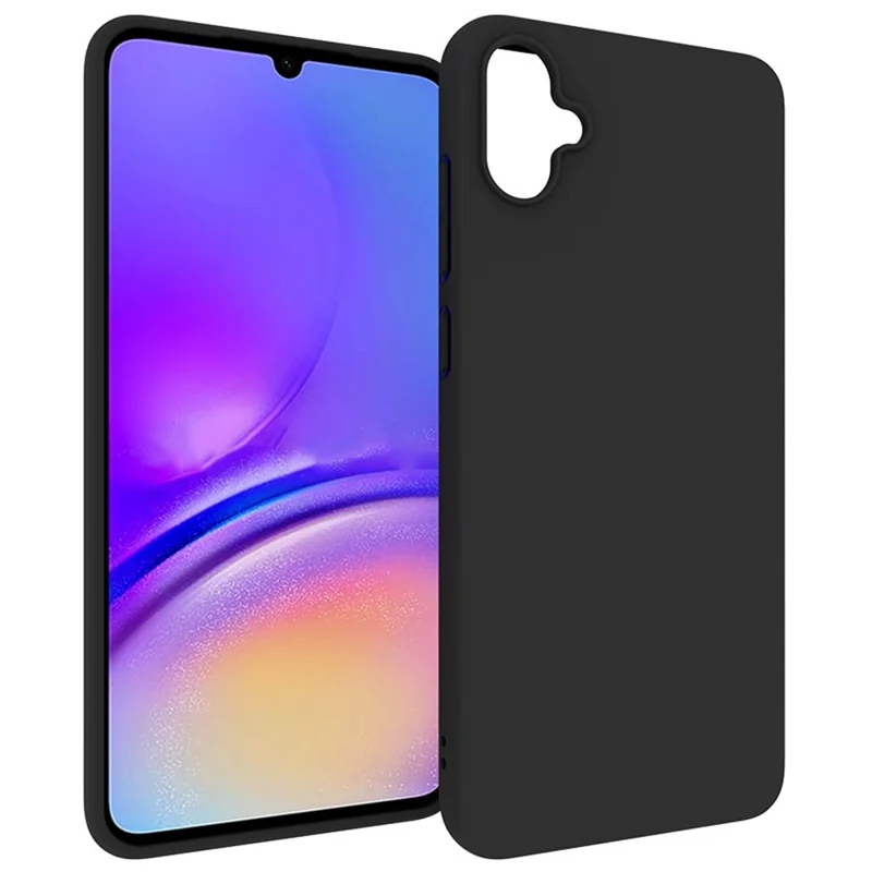 For Samsung Galaxy A05 4G Case Matte Phone Cover TPU Shell (Big Rear Lens Hole) - Black