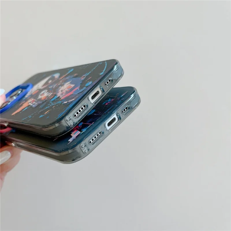 For iPhone 15 Pro Phone Case PC+TPU Graffiti Animal Pattern Design Cover - Tattered Astronaut