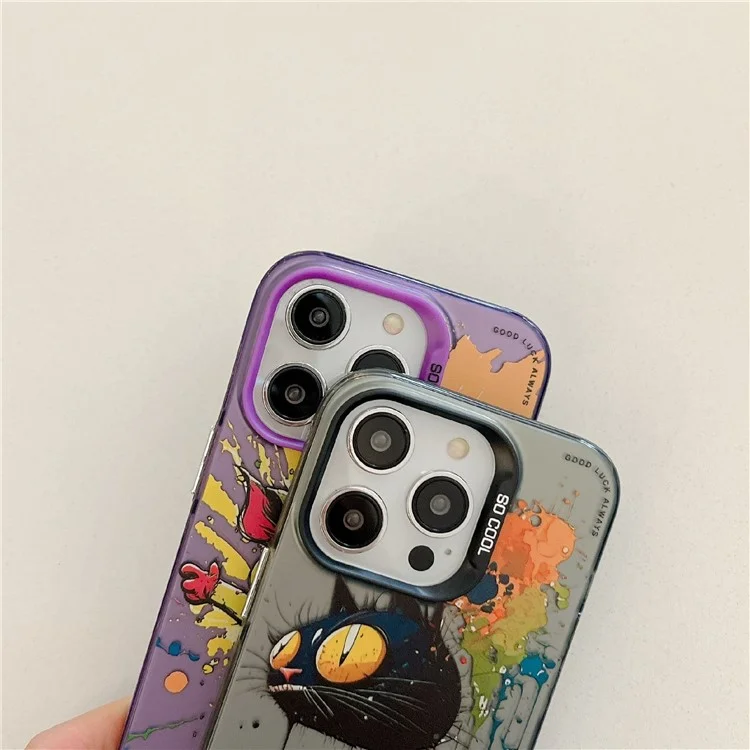 For iPhone 15 Pro Max PC+TPU Phone Cover Animal Pattern Printed Graffiti Case - Cheers Panda