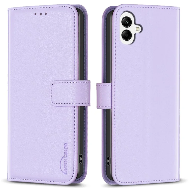 BINFEN COLOR BF17 для чехла Samsung Galaxy A05 4G Кошелек из искусственной кожи Чехол-подставка - Фиолетовый