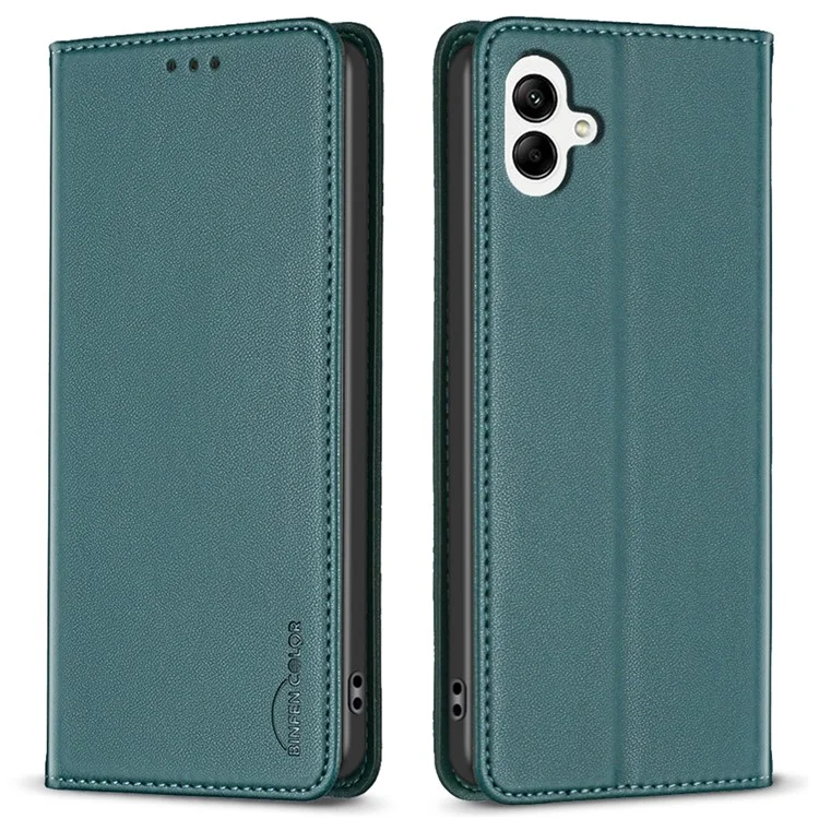 BINFEN COLOR BF18 für Samsung Galaxy A05 4G Ledertasche mit Kartenfach, Handyhülle - Grün