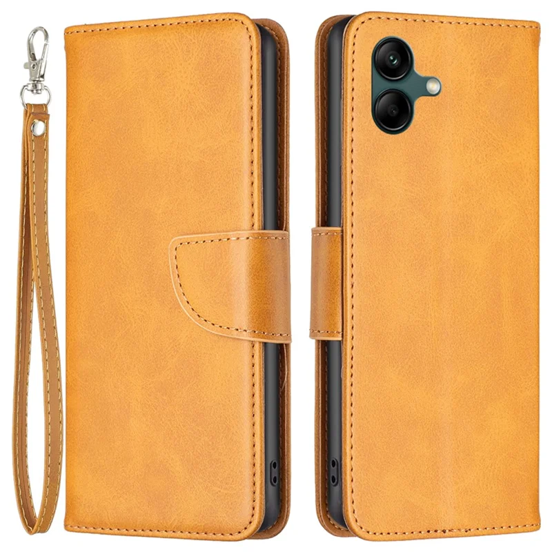 Для Samsung Galaxy A05 4G Case PU кожаный чехол для телефона с бумажником и подставкой - желтый