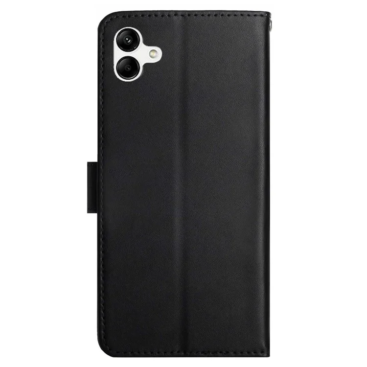 HT02 para Samsung Galaxy A05 4G Funda Slim-Fit TPU + Genuino Cuero Vacuno Funda de Teléfono Móvil - Negro
