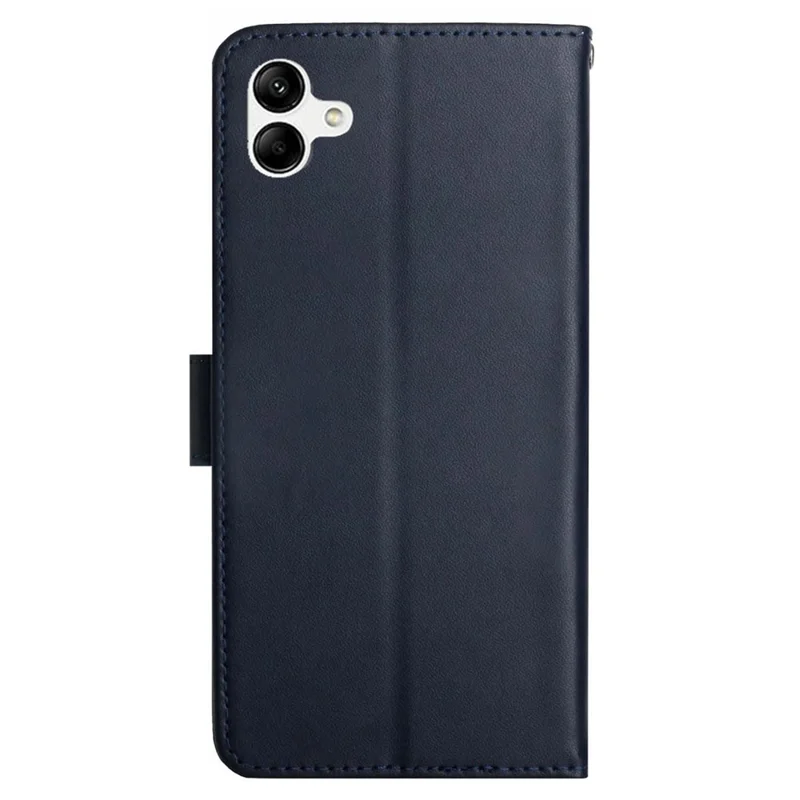 HT02 For Samsung Galaxy A05 4G Case Slim-Fit TPU + Genuine Cow Leather Cell Phone Cover - Blue