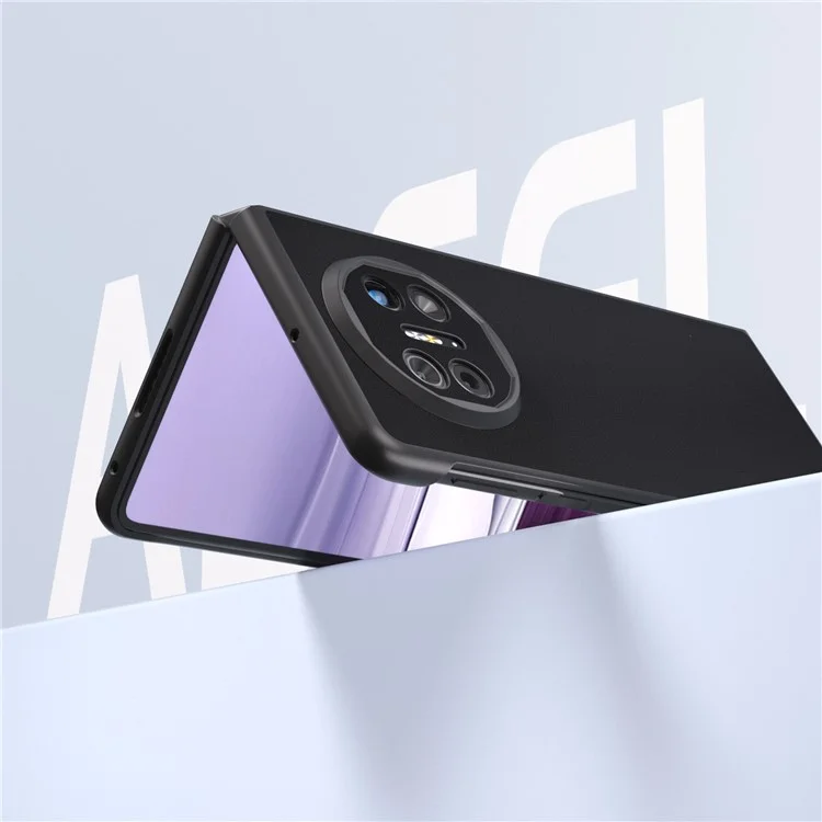 ABEEL Para Huawei Mate X5 Case Suave-toque Couro Genuíno de Vaca+PC Capa Protetora - Preto