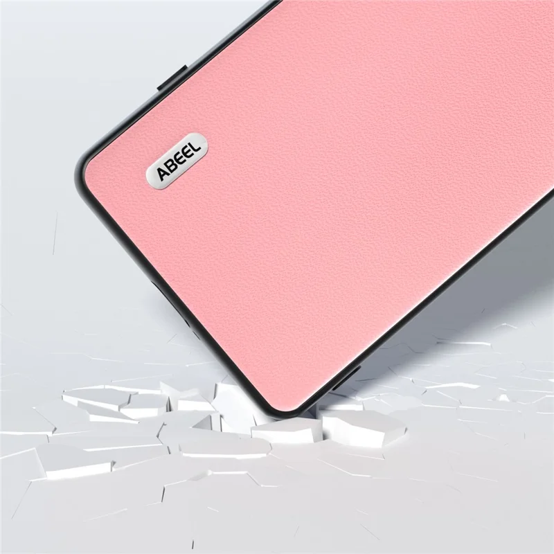 ABEEL For Sony Xperia 5 V Phone Case Smooth-touch Genuine Cow Leather Back Cover - Pink