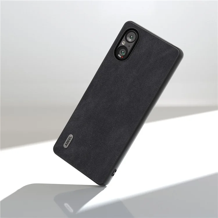 ABEEL For Sony Xperia 5 V Case PU Leather Coated PC+TPU Anti-Scratch Phone Cover - Black