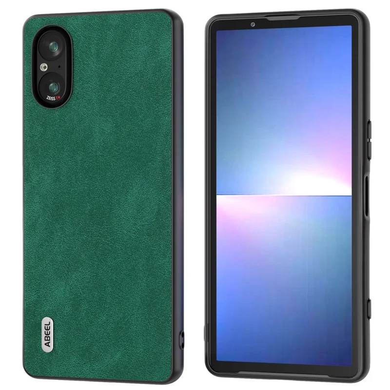 ABEEL For Sony Xperia 5 V Case PU Leather Coated PC+TPU Anti-Scratch Phone Cover - Green
