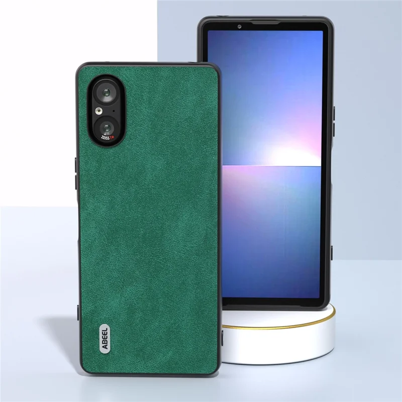 ABEEL For Sony Xperia 5 V Case PU Leather Coated PC+TPU Anti-Scratch Phone Cover - Green