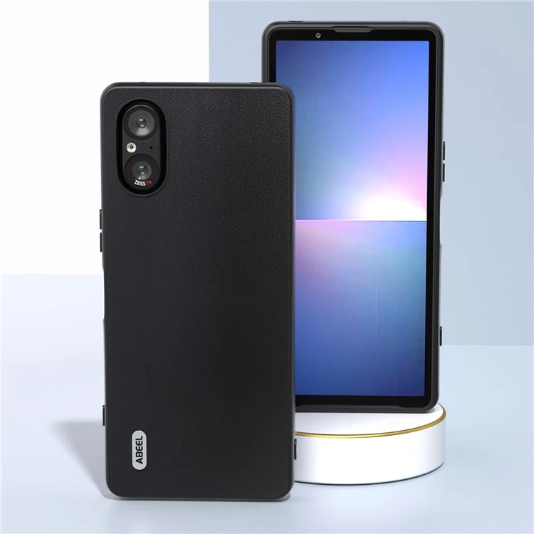 ABEEL For Sony Xperia 5 V Case PU Leather + Hard PC Smooth Protective Cover - Black