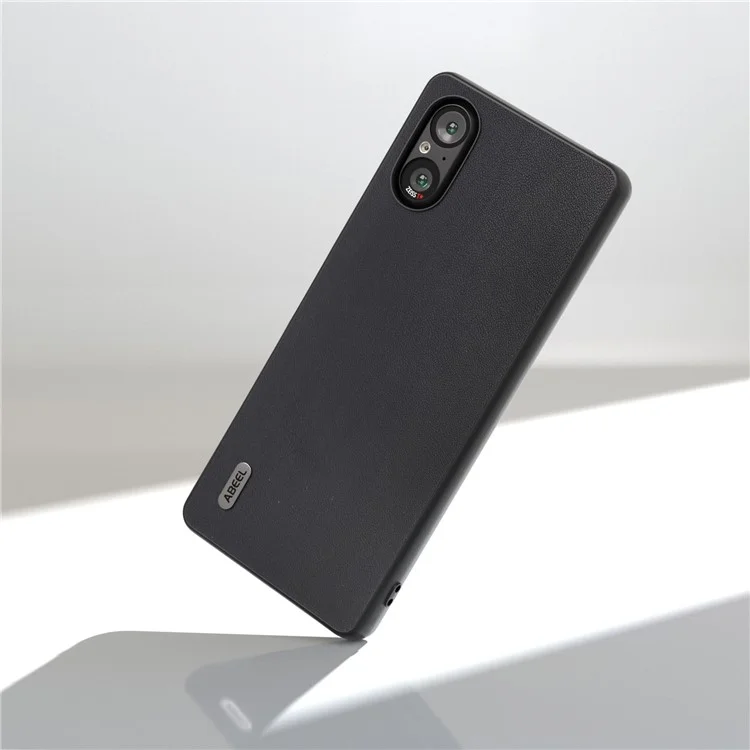 ABEEL For Sony Xperia 5 V Case PU Leather + Hard PC Smooth Protective Cover - Black