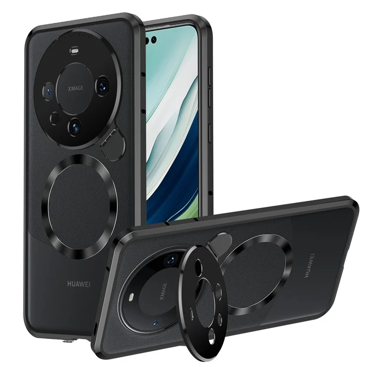 For Huawei Mate 60 Pro / Mate 60 Pro+ Case Aluminium Alloy+PC Aroma Phone Cover - Black