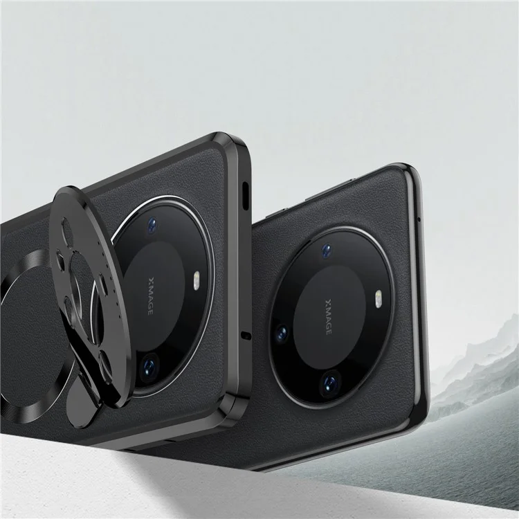 For Huawei Mate 60 Pro / Mate 60 Pro+ Case Aluminium Alloy+PC Aroma Phone Cover - Black
