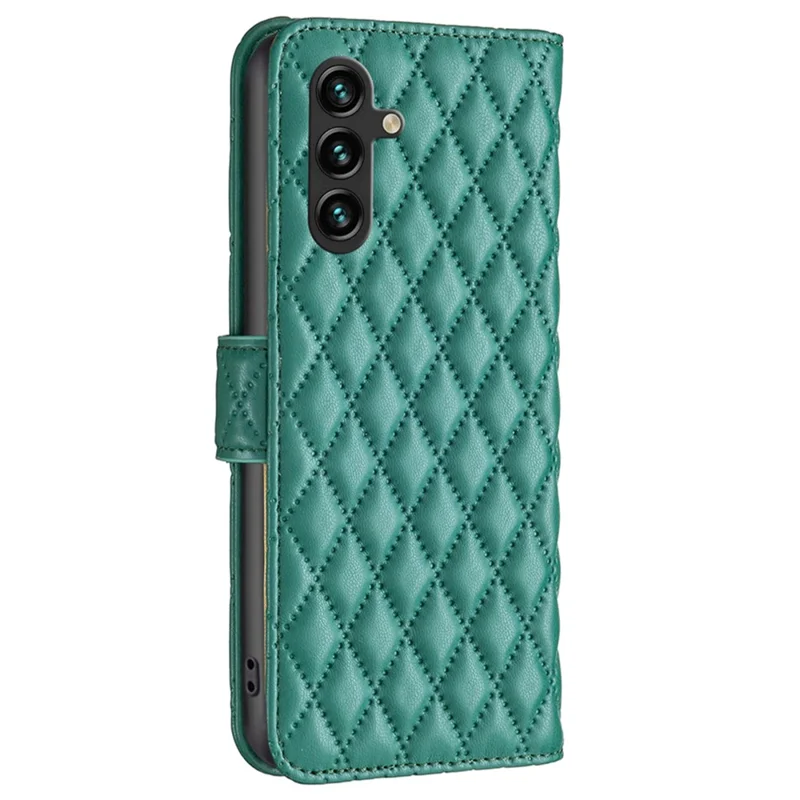 BINFEN COLOR BF Style-14 For Samsung Galaxy A15 4G Case PU Leather Phone Cover with Wallet - Green