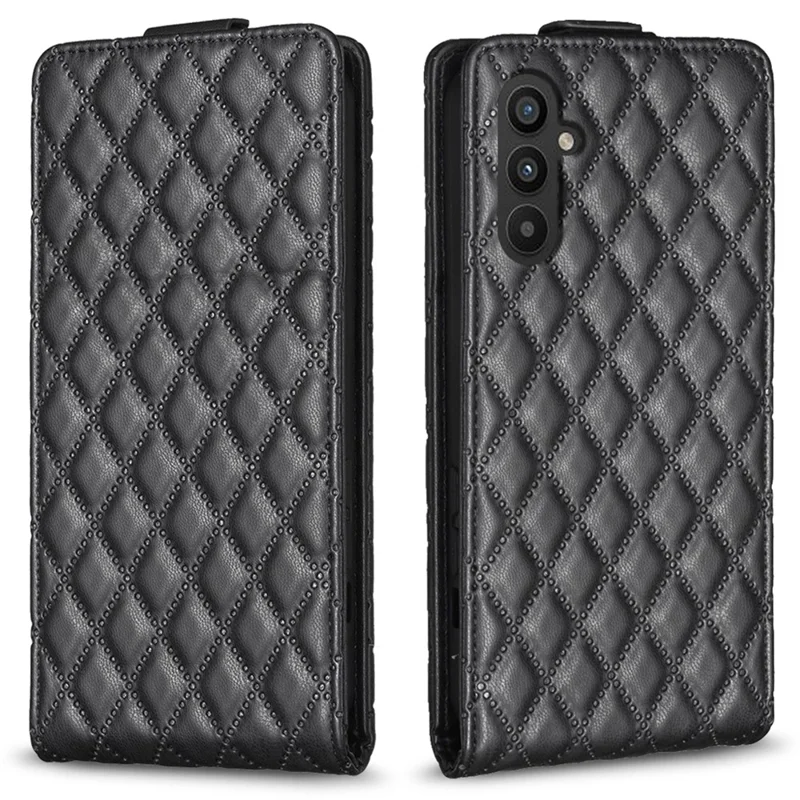BF30 Para Samsung Galaxy A15 4G Funda Vertical Flip PU Cubierta de Teléfono de Cuero con Soporte para Tarjetas - Negro