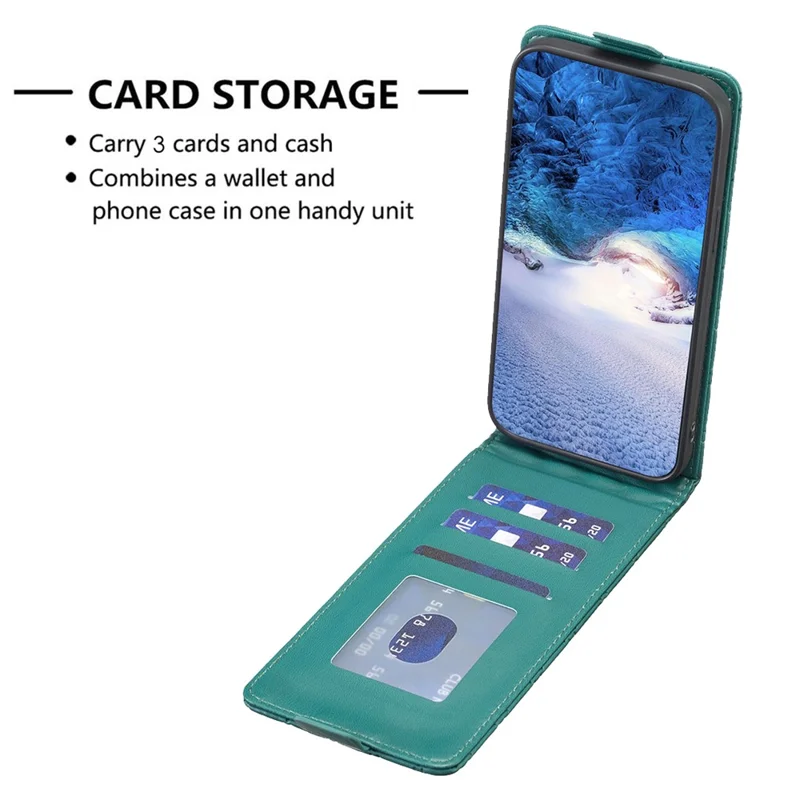 BF30 For Samsung Galaxy A15 4G Case Vertical Flip PU Leather Phone Cover with Card Holder - Green