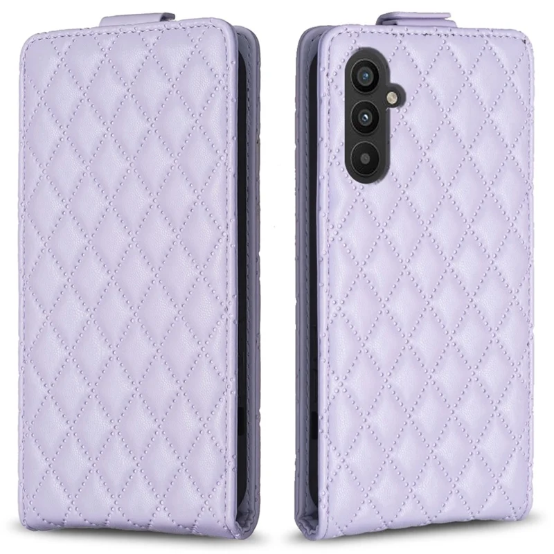 BF30 For Samsung Galaxy A15 4G Case Vertical Flip PU Leather Phone Cover with Card Holder - Purple