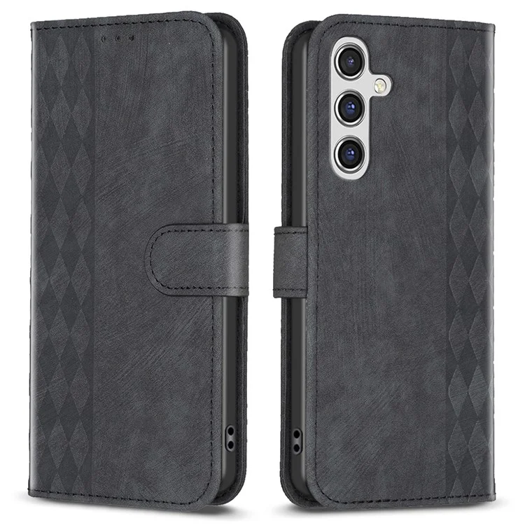 Para Samsung Galaxy A15 4G Case Imprinted PU Leather Phone Stand Wallet Cover - Preto