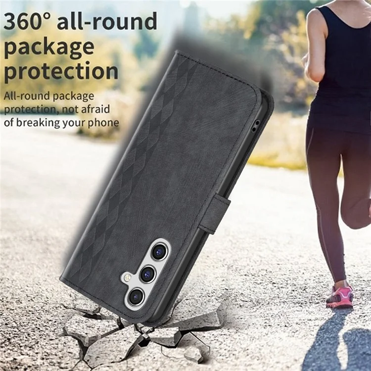 Para Samsung Galaxy A15 4G Case Imprinted PU Leather Phone Stand Wallet Cover - Preto