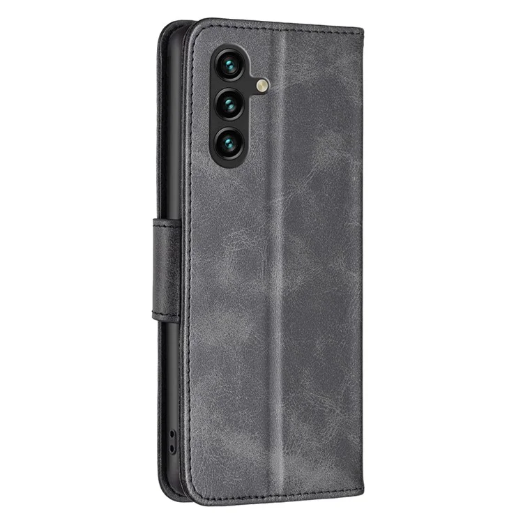 Funda para Samsung Galaxy A15 4G Soporte de cartera Texturizada de piel de PU Cubierta de teléfono celular - Negro