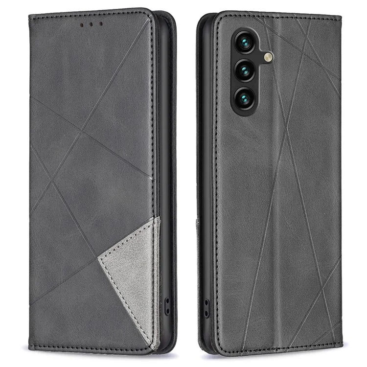 Per Samsung Galaxy A15 4G Case Phone Stand Cover con slot per schede - Nero