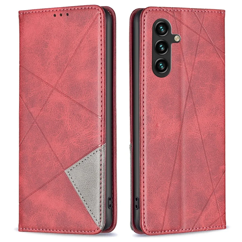 For Samsung Galaxy A15 4G Case Phone Stand Cover with Card Slots - Red