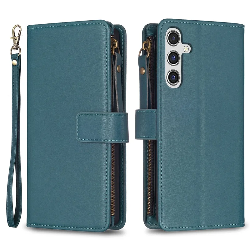 BF Style-19 for Samsung Galaxy A15 4G Case Wallet PU Leather Stand Phone Cover - Green