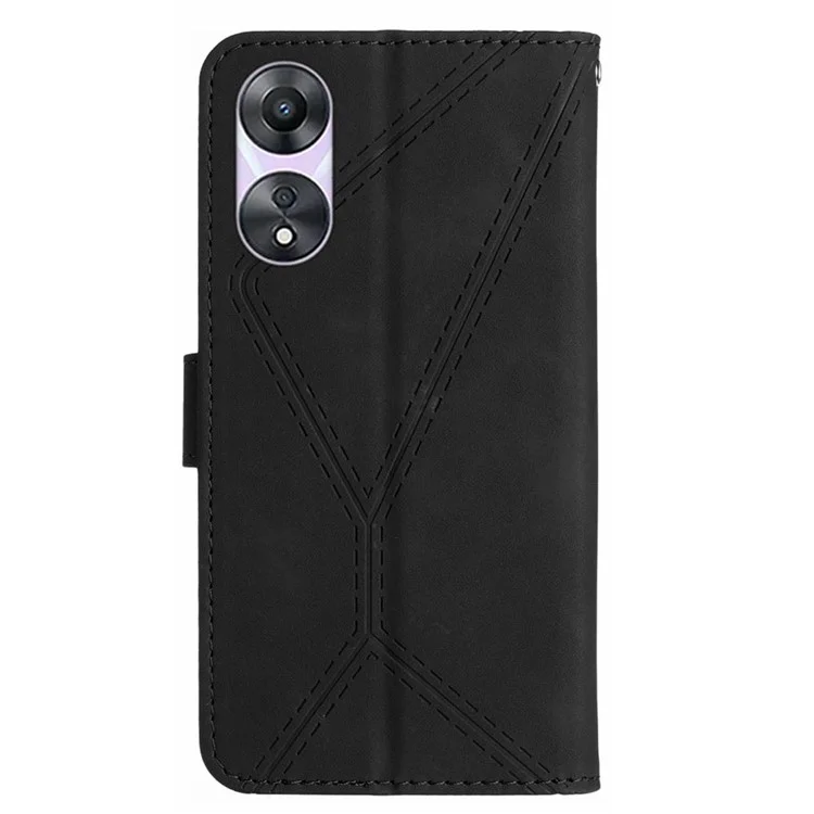 HT05 per Oppo A18 4G / A38 4G Custodia in pelle PU Wallet Folding Stand Phone Cover - Nero