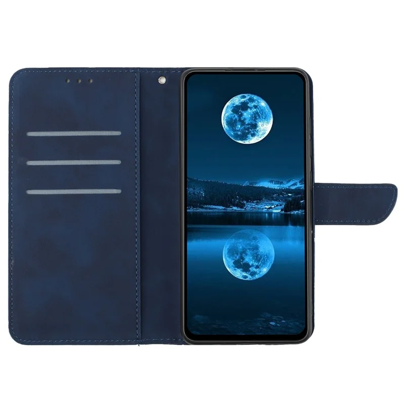 HT05 For Oppo A18 4G / A38 4G Case PU Leather Wallet Folding Stand Phone Cover - Blue