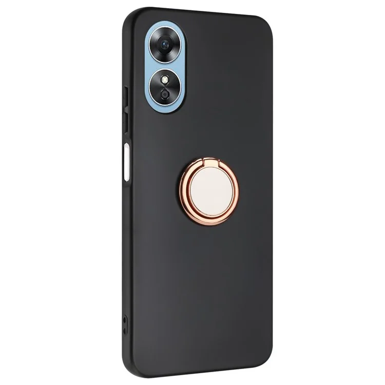 For Oppo A58 4G Case Matte TPU Phone Cover with Ring Kickstand - Rose Gold