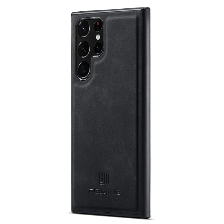DG.MING Для Samsung Galaxy S22 Ultra 5G Чехол PC+TPU+PU Анти-Капли Чехол для телефона - Черный
