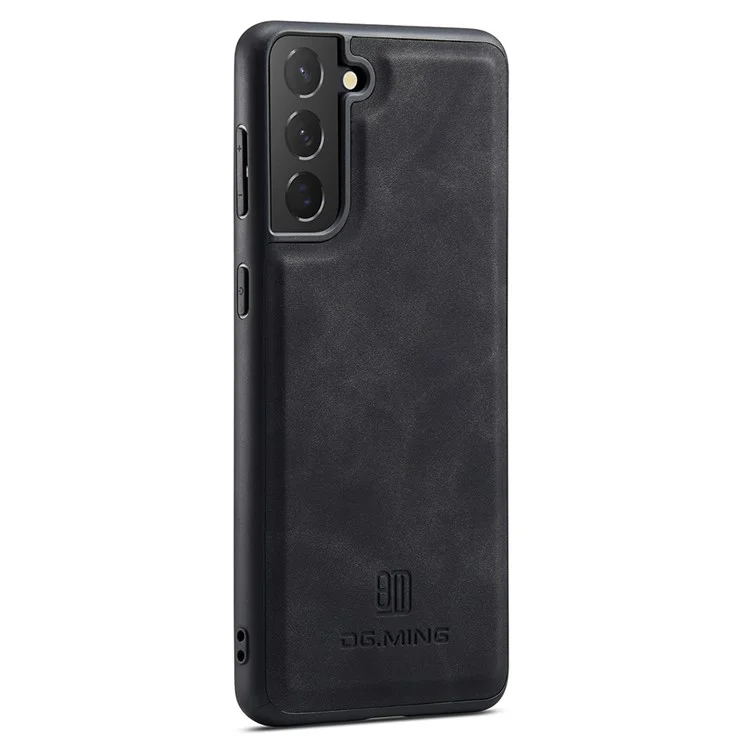 DG.MING Slim Phone Cover for Samsung Galaxy S22+ 5G Case PC+TPU+PU Shockproof Case - Black