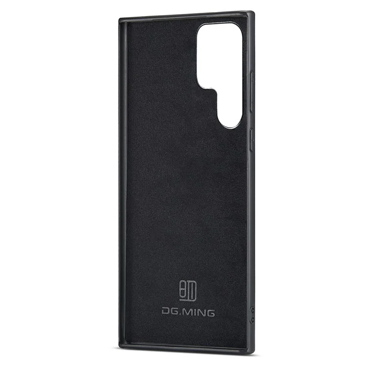 DG.MING PC+TPU+PU Чехол для телефона Samsung Galaxy S23 Ultra Case Anti-Scratch Protective Case - Black