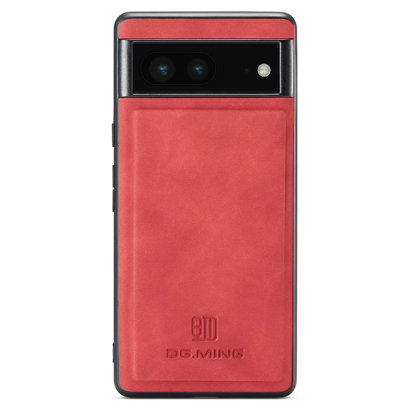 DG.MING Anti-Drop Phone Case for Google Pixel 7 5G Case PC+TPU+PU Shockproof Cover - Red