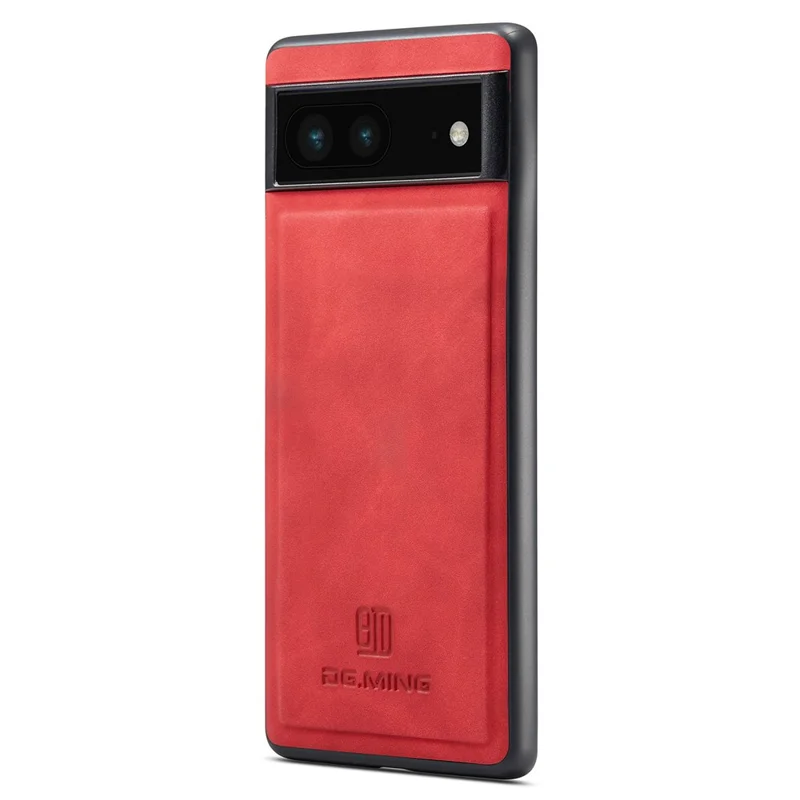 DG.MING Anti-Drop Phone Case for Google Pixel 7 5G Case PC+TPU+PU Shockproof Cover - Red