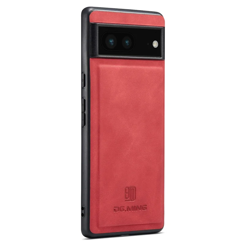 DG.MING Anti-Drop Phone Case for Google Pixel 7 5G Case PC+TPU+PU Shockproof Cover - Red